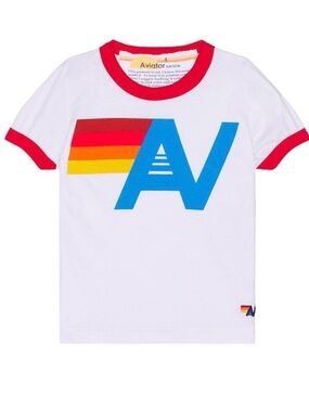 AVIATOR NATION KIDS (size 14) barely worn LOGO RINGER T-Shirt